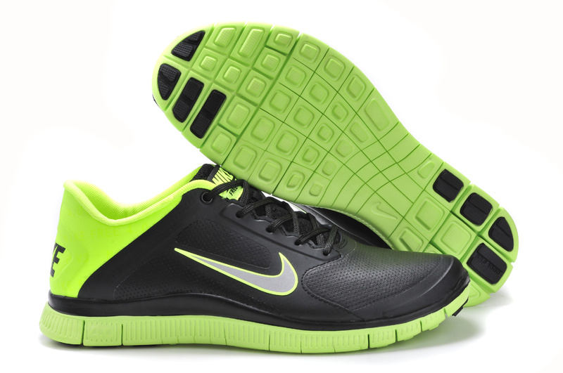 Hot Nike Free4.0 Men Shoes White/Black/Greenyellow